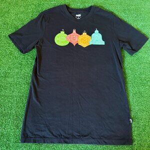 Puma Short Sleeve Crewneck Christmas Ornaments Holidays Black T-shirt Size S